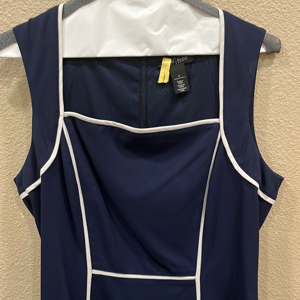 Closet clearance!  Navy blue w/white piping adds fun and flare!